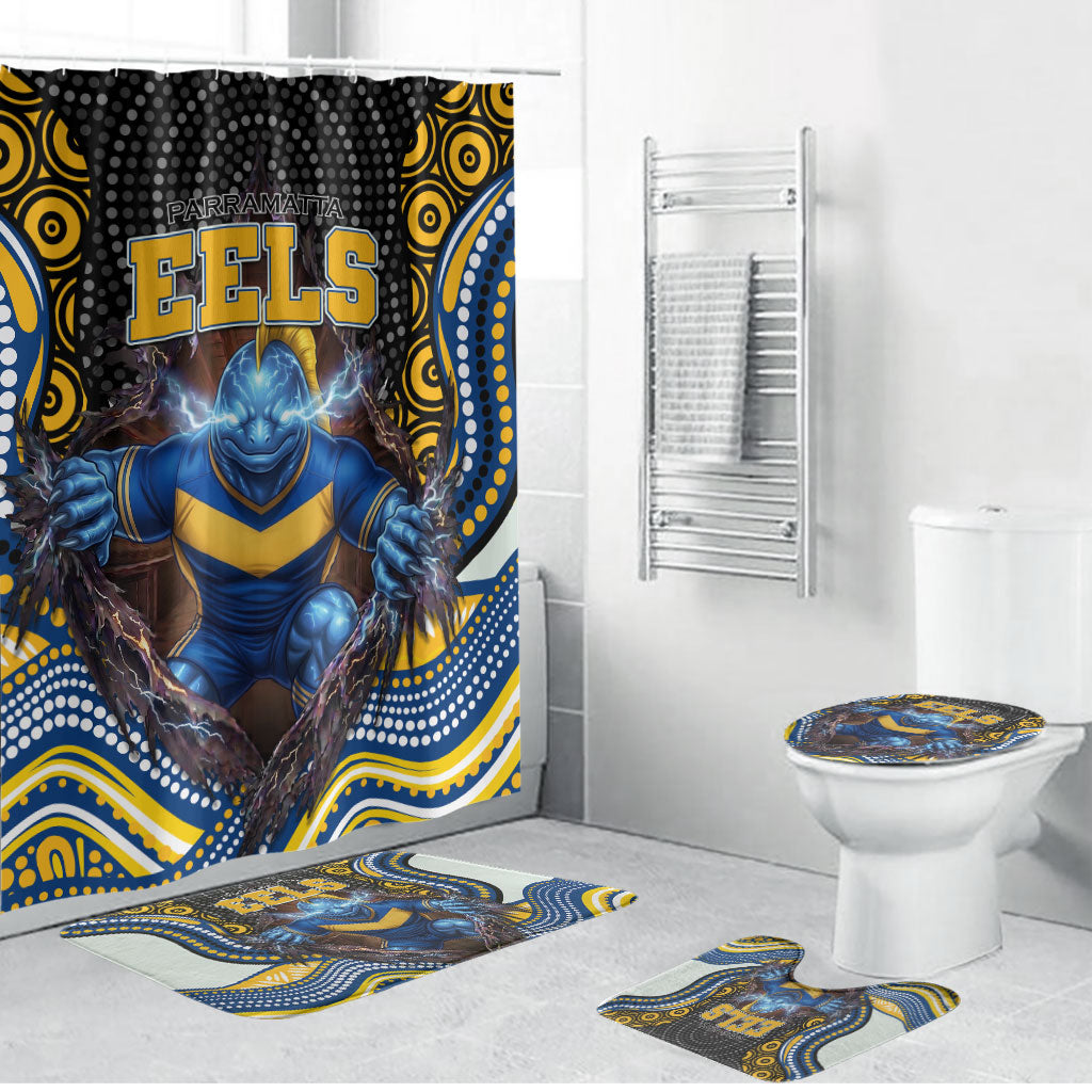 Parramatta Eels Bathroom Set The Scream of Lightning Eyes - Indigenous Dot Ripping Effect