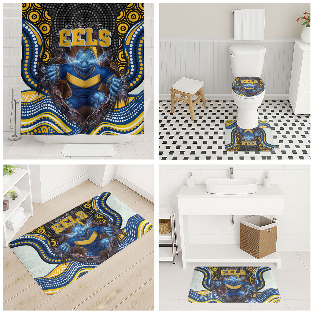 Parramatta Eels Bathroom Set The Scream of Lightning Eyes - Indigenous Dot Ripping Effect