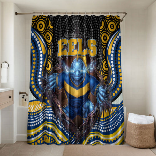 Parramatta Eels Bathroom Set The Scream of Lightning Eyes - Indigenous Dot Ripping Effect
