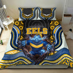 Parramatta Eels Bedding Set The Scream of Lightning Eyes - Indigenous Dot Ripping Effect