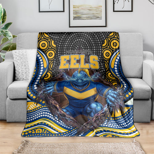 Parramatta Eels Blanket The Scream of Lightning Eyes - Indigenous Dot Ripping Effect