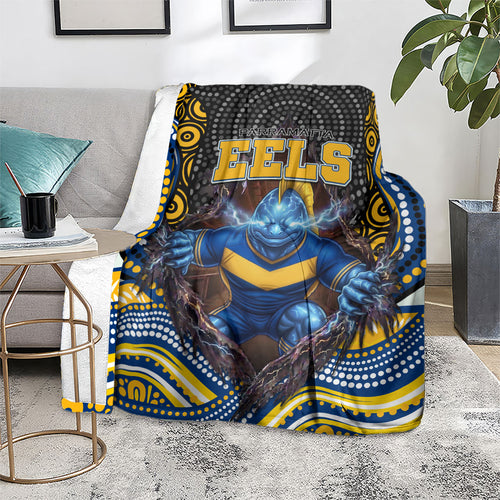 Parramatta Eels Blanket The Scream of Lightning Eyes - Indigenous Dot Ripping Effect