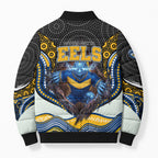 Parramatta Eels Bomber Puffer Jacket The Scream of Lightning Eyes - Indigenous Dot Ripping Effect