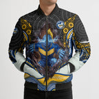 Parramatta Eels Bomber Puffer Jacket The Scream of Lightning Eyes - Indigenous Dot Ripping Effect