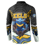 Parramatta Eels Button Sweatshirt The Scream of Lightning Eyes - Indigenous Dot Ripping Effect