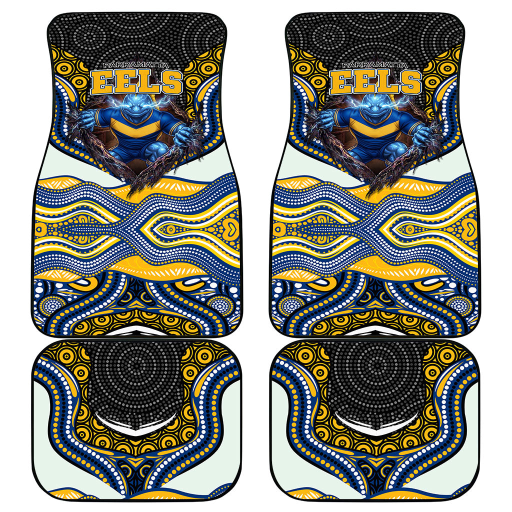 Parramatta Eels Car Mats The Scream of Lightning Eyes - Indigenous Dot Ripping Effect
