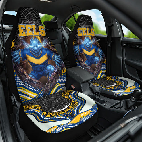 Parramatta Eels Car Seat Cover The Scream of Lightning Eyes - Indigenous Dot Ripping Effect