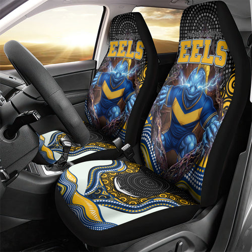 Parramatta Eels Car Seat Cover The Scream of Lightning Eyes - Indigenous Dot Ripping Effect