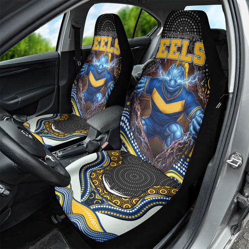 Parramatta Eels Car Seat Cover The Scream of Lightning Eyes - Indigenous Dot Ripping Effect