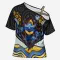 Parramatta Eels Cross Shoulder Shirt The Scream of Lightning Eyes - Indigenous Dot Ripping Effect