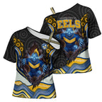 Parramatta Eels Cross Shoulder Shirt The Scream of Lightning Eyes - Indigenous Dot Ripping Effect