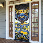 Parramatta Eels Door Cover The Scream of Lightning Eyes - Indigenous Dot Ripping Effect