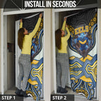 Parramatta Eels Door Cover The Scream of Lightning Eyes - Indigenous Dot Ripping Effect