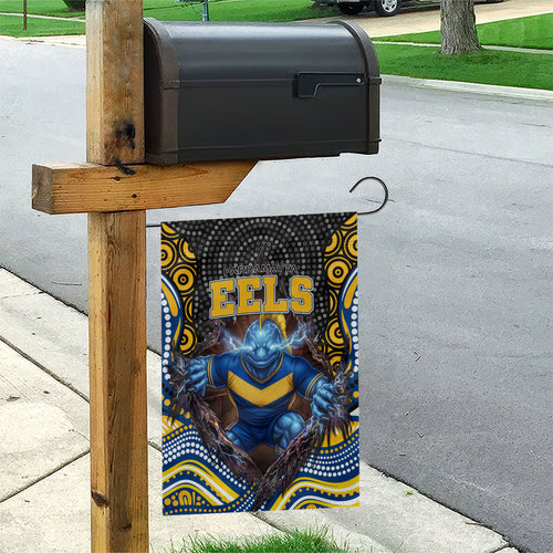 Parramatta Eels Garden Flag The Scream of Lightning Eyes - Indigenous Dot Ripping Effect