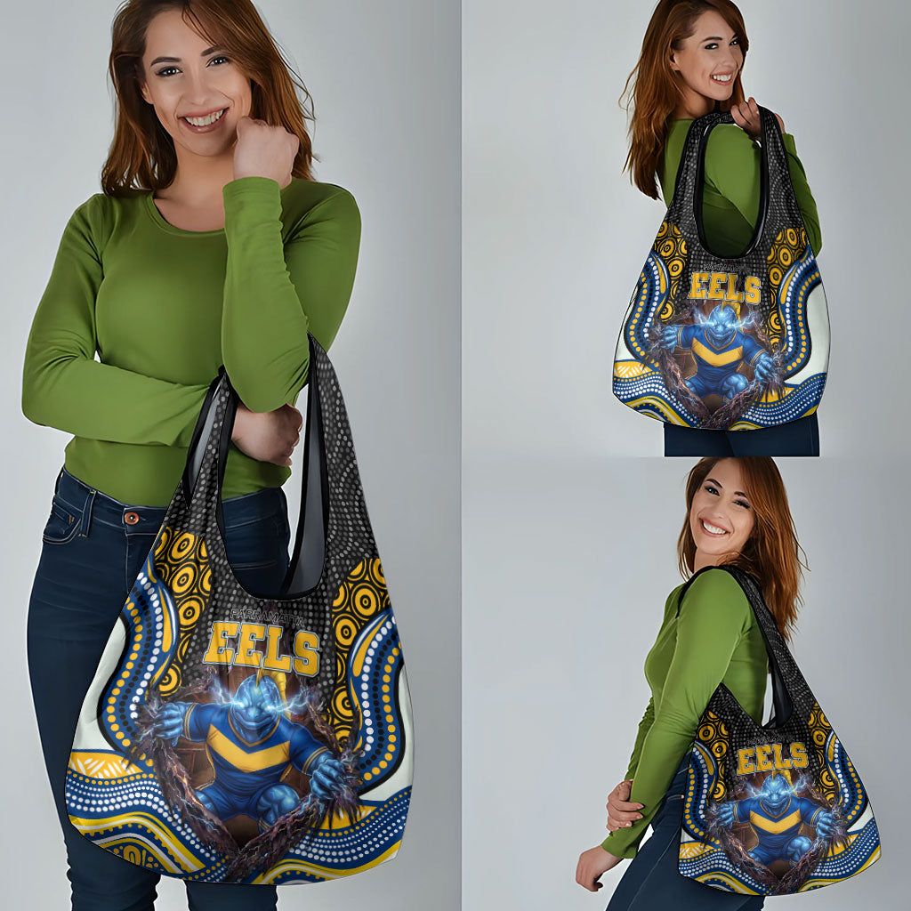 Parramatta Eels Grocery Bag The Scream of Lightning Eyes - Indigenous Dot Ripping Effect