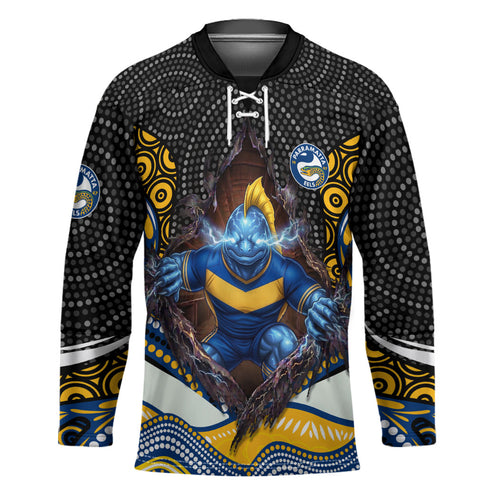 Parramatta Eels Hockey Jersey The Scream of Lightning Eyes - Indigenous Dot Ripping Effect