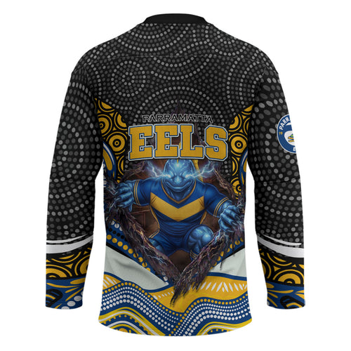 Parramatta Eels Hockey Jersey The Scream of Lightning Eyes - Indigenous Dot Ripping Effect