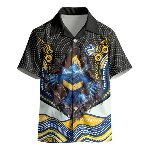 Parramatta Eels Kid Hawaiian Shirt The Scream of Lightning Eyes - Indigenous Dot Ripping Effect