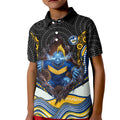 Parramatta Eels Kid Polo Shirt The Scream of Lightning Eyes - Indigenous Dot Ripping Effect