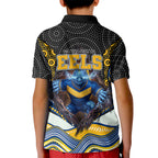 Parramatta Eels Kid Polo Shirt The Scream of Lightning Eyes - Indigenous Dot Ripping Effect