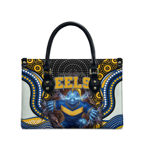 Parramatta Eels Leather Bag The Scream of Lightning Eyes - Indigenous Dot Ripping Effect