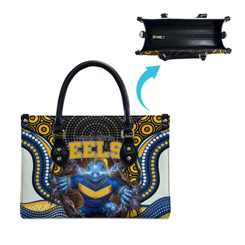 Parramatta Eels Leather Bag The Scream of Lightning Eyes - Indigenous Dot Ripping Effect