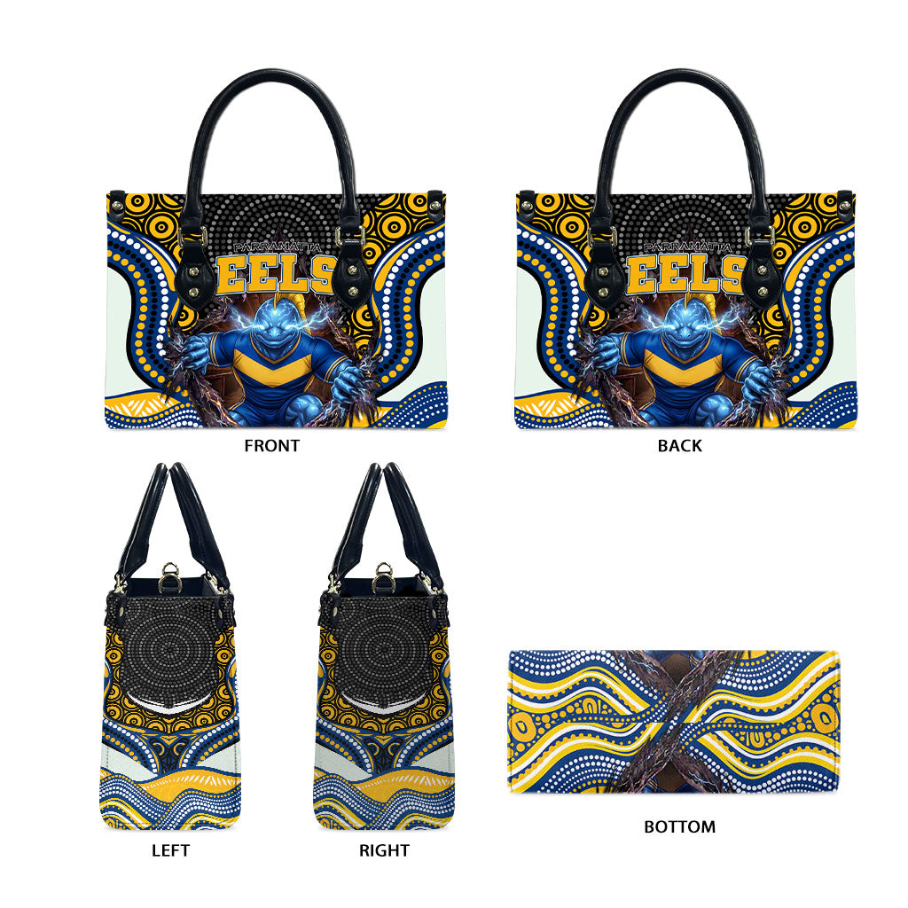 Parramatta Eels Leather Bag The Scream of Lightning Eyes - Indigenous Dot Ripping Effect