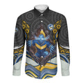 Parramatta Eels Long Sleeve Button Shirt The Scream of Lightning Eyes - Indigenous Dot Ripping Effect