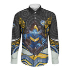 Parramatta Eels Long Sleeve Button Shirt The Scream of Lightning Eyes - Indigenous Dot Ripping Effect