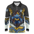 Parramatta Eels Long Sleeve Polo Shirt The Scream of Lightning Eyes - Indigenous Dot Ripping Effect