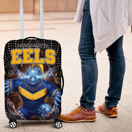Parramatta Eels Luggage Cover The Scream of Lightning Eyes - Indigenous Dot Ripping Effect