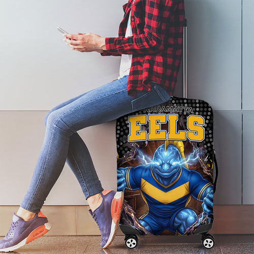Parramatta Eels Luggage Cover The Scream of Lightning Eyes - Indigenous Dot Ripping Effect