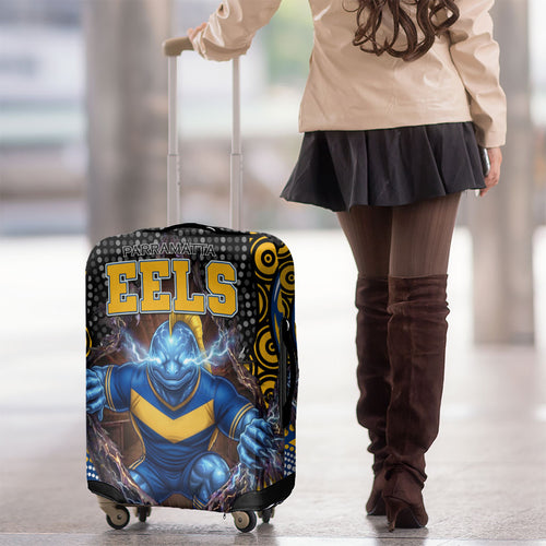 Parramatta Eels Luggage Cover The Scream of Lightning Eyes - Indigenous Dot Ripping Effect