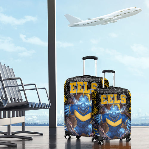 Parramatta Eels Luggage Cover The Scream of Lightning Eyes - Indigenous Dot Ripping Effect