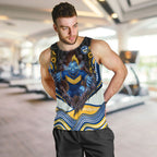 Parramatta Eels Men Tank Top The Scream of Lightning Eyes - Indigenous Dot Ripping Effect