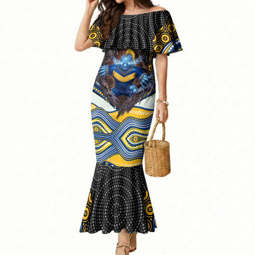Parramatta Eels Mermaid Dress The Scream of Lightning Eyes - Indigenous Dot Ripping Effect