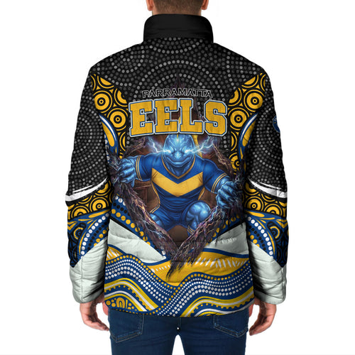 Parramatta Eels Padded Jacket The Scream of Lightning Eyes - Indigenous Dot Ripping Effect