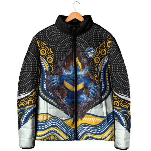 Parramatta Eels Padded Jacket The Scream of Lightning Eyes - Indigenous Dot Ripping Effect