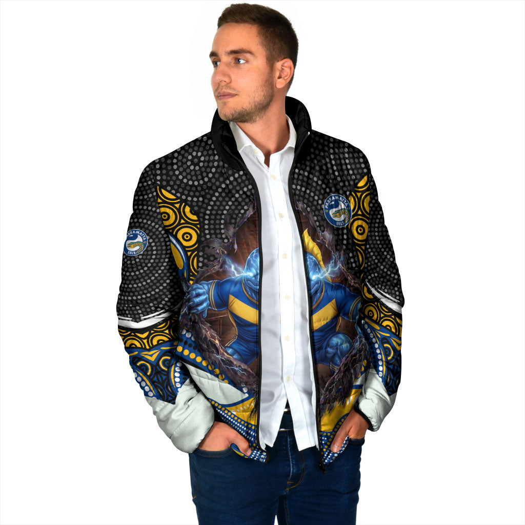 Parramatta Eels Padded Jacket The Scream of Lightning Eyes - Indigenous Dot Ripping Effect