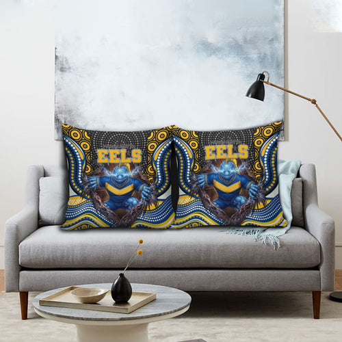 Parramatta Eels Pillow Cover The Scream of Lightning Eyes - Indigenous Dot Ripping Effect