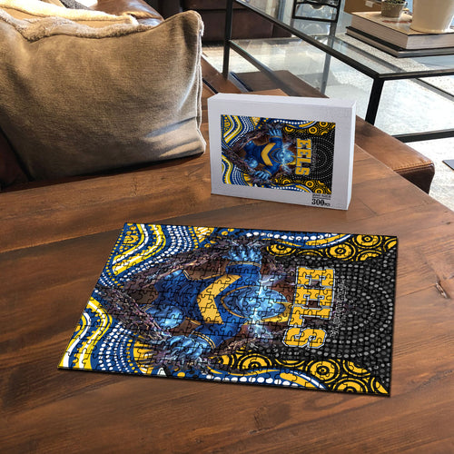 Parramatta Eels Puzzle The Scream of Lightning Eyes - Indigenous Dot Ripping Effect