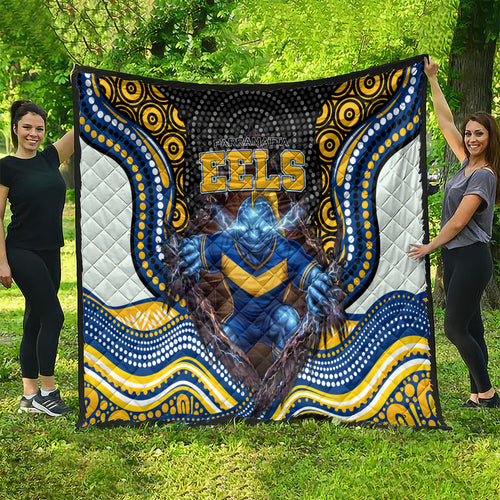 Parramatta Eels Quilt The Scream of Lightning Eyes - Indigenous Dot Ripping Effect