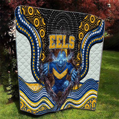 Parramatta Eels Quilt The Scream of Lightning Eyes - Indigenous Dot Ripping Effect