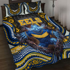 Parramatta Eels Quilt Bed Set The Scream of Lightning Eyes - Indigenous Dot Ripping Effect