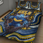 Parramatta Eels Quilt Bed Set The Scream of Lightning Eyes - Indigenous Dot Ripping Effect