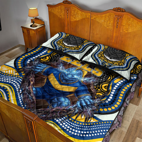Parramatta Eels Quilt Bed Set The Scream of Lightning Eyes - Indigenous Dot Ripping Effect