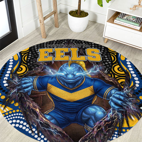 Parramatta Eels Round Carpet The Scream of Lightning Eyes - Indigenous Dot Ripping Effect