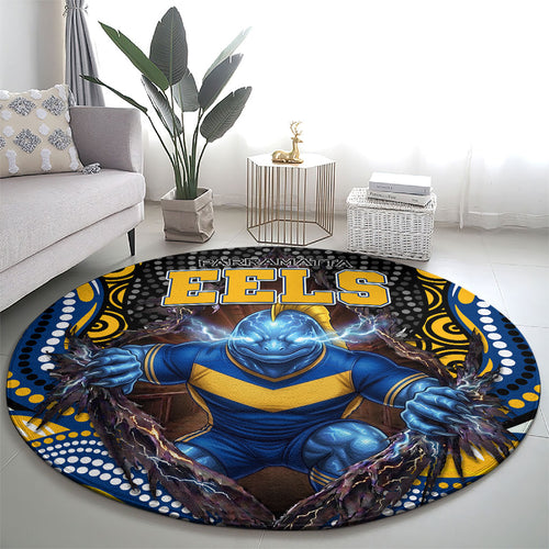 Parramatta Eels Round Carpet The Scream of Lightning Eyes - Indigenous Dot Ripping Effect