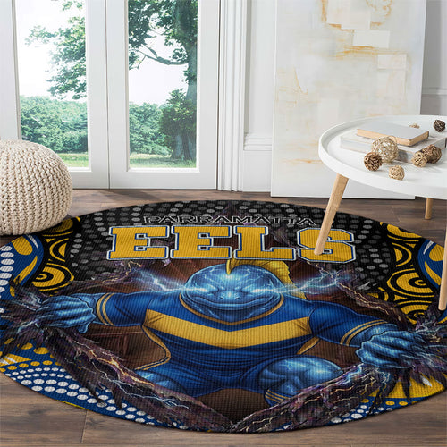 Parramatta Eels Round Carpet The Scream of Lightning Eyes - Indigenous Dot Ripping Effect