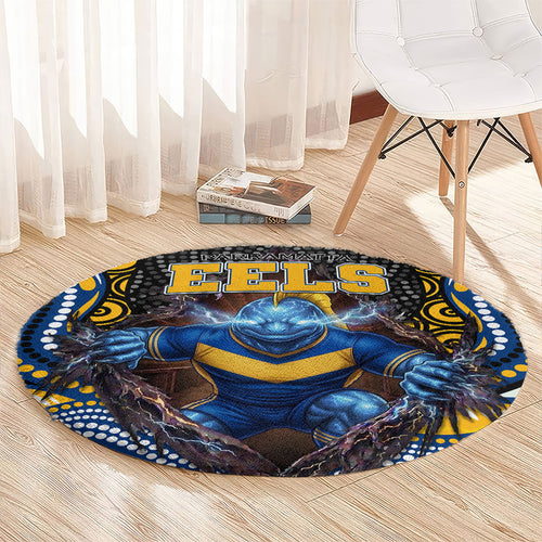 Parramatta Eels Round Carpet The Scream of Lightning Eyes - Indigenous Dot Ripping Effect